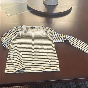 J. Crew Navy and Cream Striped Long Sleeve Tee